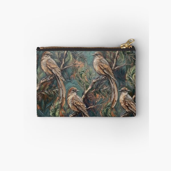 Item preview, Vintage Songbirds on Pine – Painterly Bird Pattern Wall Art designed and sold by FawnFeatherCo.