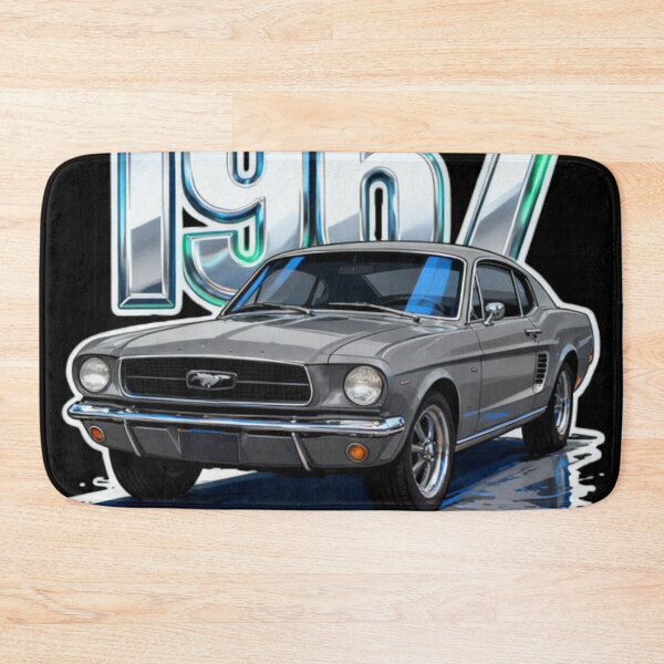 Item preview, 1967 Grey Ford Mustang Fastback Vintage Muscle Car Graphic Art designed and sold by Bubble-Bay Shop.