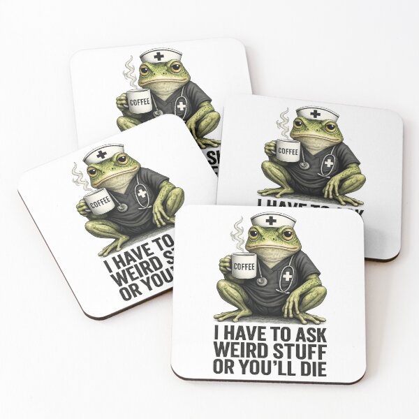 Item preview, I have to ask weird stuff or you´ll die Funny Nurse Frog designed and sold by aponwao.