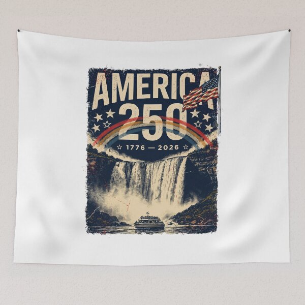 Item preview, America 250 Niagara Falls New York Semiquincentennial 1776 - 2026 Vintage Flag v3 designed and sold by DarylWelsh2024.