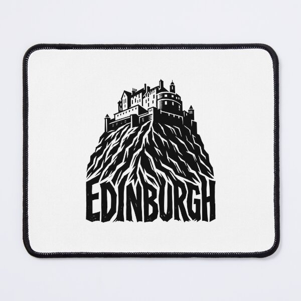 Item preview, Edinburgh Castle Rock – Rugged Monochrome Rise designed and sold by Fenay Designs.