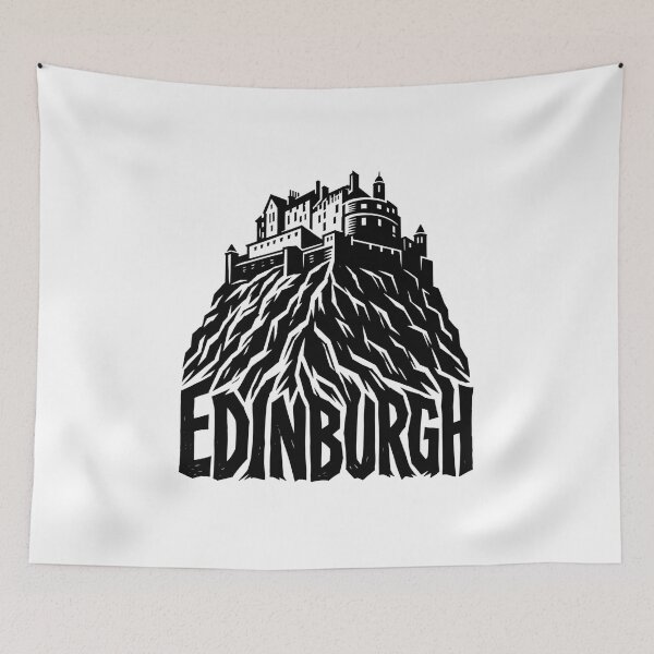 Item preview, Edinburgh Castle Rock – Rugged Monochrome Rise designed and sold by Fenay Designs.