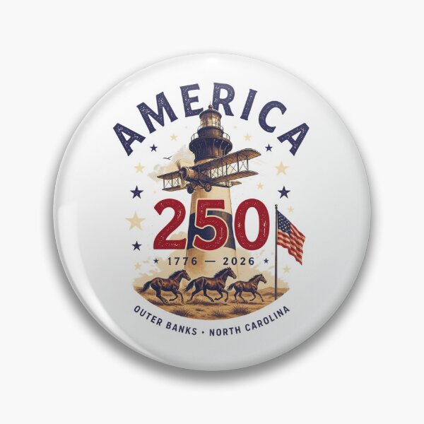 Item preview, America 250 Outer Banks North Carolina Semiquincentennial 1776 - 2026 Vintage Flag Lighthouse v2 designed and sold by DarylWelsh2024.
