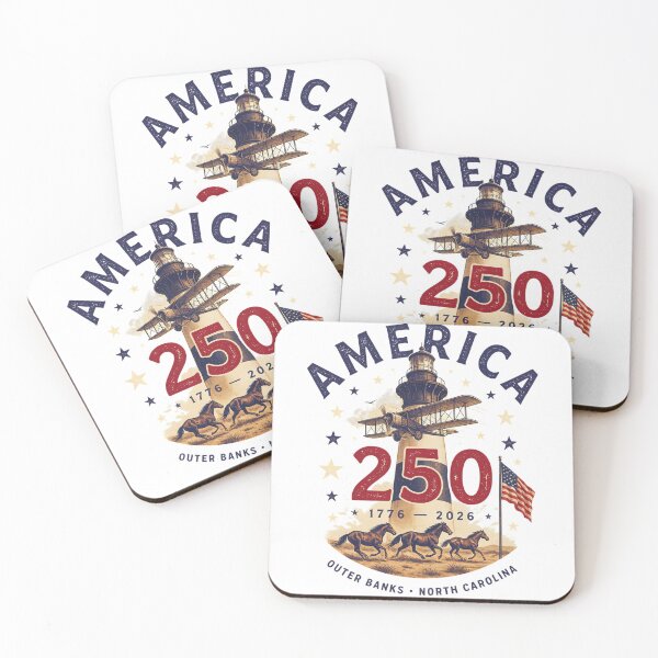 Item preview, America 250 Outer Banks North Carolina Semiquincentennial 1776 - 2026 Vintage Flag Lighthouse v2 designed and sold by DarylWelsh2024.