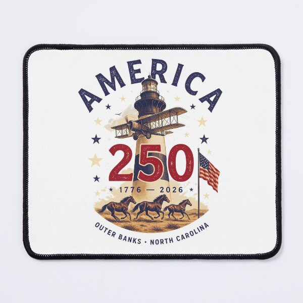 Item preview, America 250 Outer Banks North Carolina Semiquincentennial 1776 - 2026 Vintage Flag Lighthouse v2 designed and sold by DarylWelsh2024.