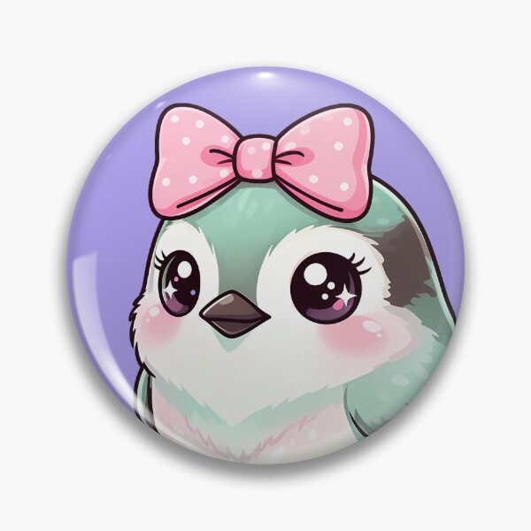 Item preview, Blue Bird with Pink Bow, Cute Accessorized Bird Illustration designed and sold by WrenAndWhimsy.