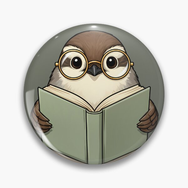 Item preview, Reading Bird, Scholarly Bird designed and sold by WrenAndWhimsy.