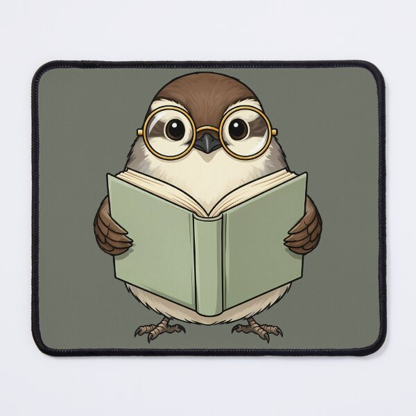 Item preview, Reading Bird, Scholarly Bird designed and sold by WrenAndWhimsy.