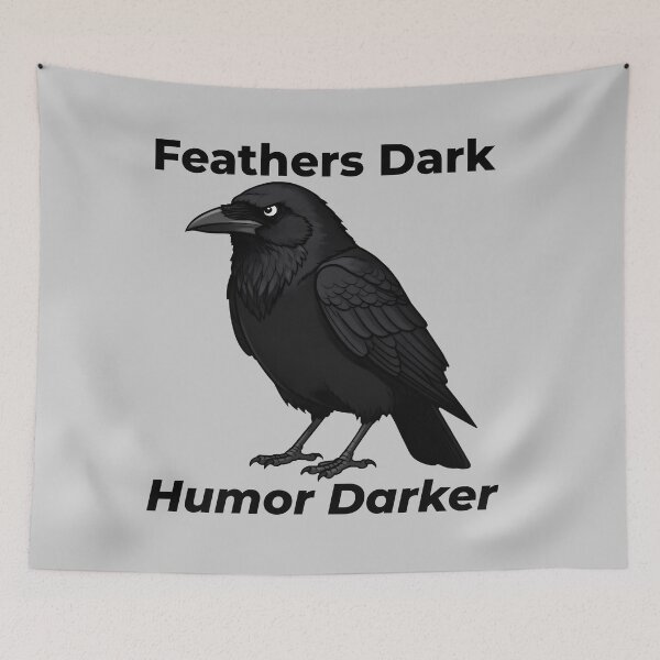 Item preview, Feathers Dark Humor Darker, Dark Humor Crow designed and sold by WrenAndWhimsy.