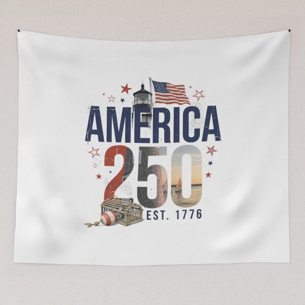 Item preview, America 250 Outer Banks North Carolina Semiquincentennial 1776 - 2026 Vintage Flag Lighthouse v3 designed and sold by DarylWelsh2024.