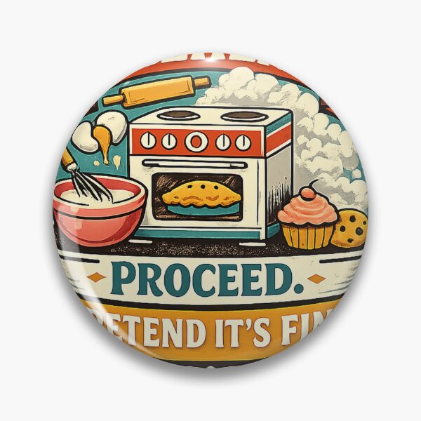 Item preview, Preheat Proceed Pretend It's Fine Retro Baking Design designed and sold by OrbitLabs.