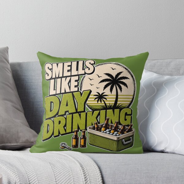 Item preview, Smells Like Day Drinking Beach Cooler Palm Tree Illustration designed and sold by GibasVisuals.