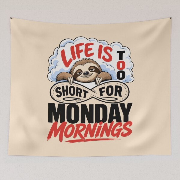 Item preview, Cute Sloth Monday Morning Art Print designed and sold by Nadiename.