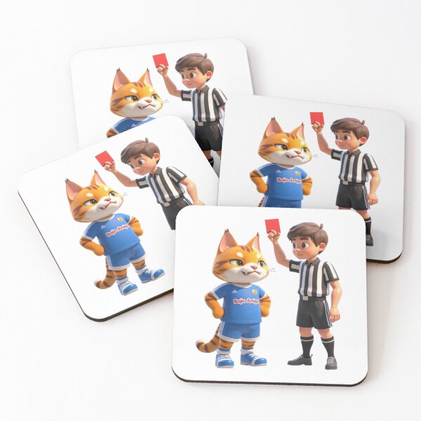 Item preview, Gatto Gets the Red Card in Futbol designed and sold by BajioAmigos.