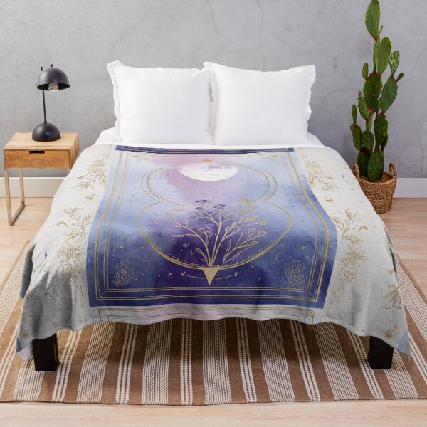 Item preview, Celestial Lavender Watercolor Full Moon and Wildflowers designed and sold by Sheoutthere.