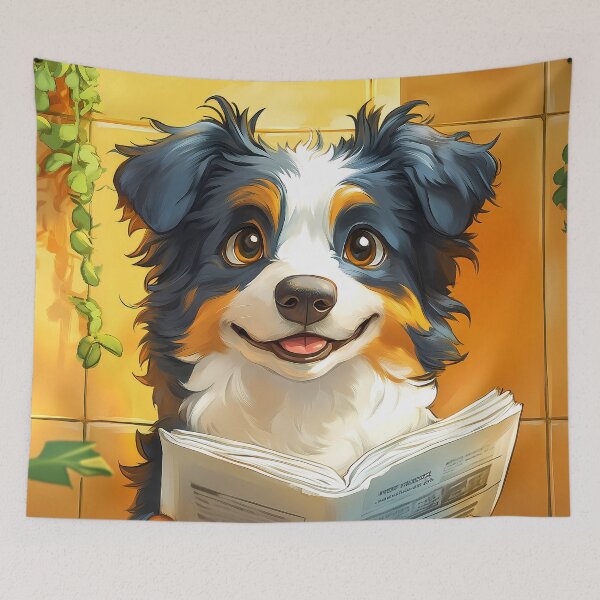 Item preview, Border Collie Dog Newspaper Reader Bathroom Cozy Puppy designed and sold by mildaclairmo.