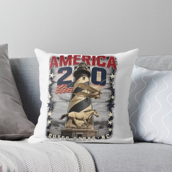 Item preview, America 250 Outer Banks North Carolina Semiquincentennial 1776 - 2026 Vintage Flag Lighthouse v5 designed and sold by DarylWelsh2024.