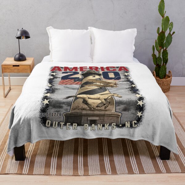 Item preview, America 250 Outer Banks North Carolina Semiquincentennial 1776 - 2026 Vintage Flag Lighthouse v5 designed and sold by DarylWelsh2024.