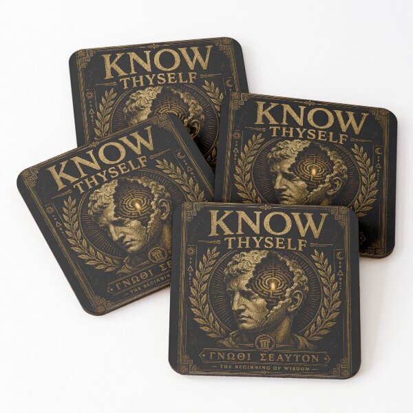 Item preview, Know Thyself | Ancient Greek Philosophy | Self-Mastery Vintage Engraving designed and sold by INNER FORGE.
