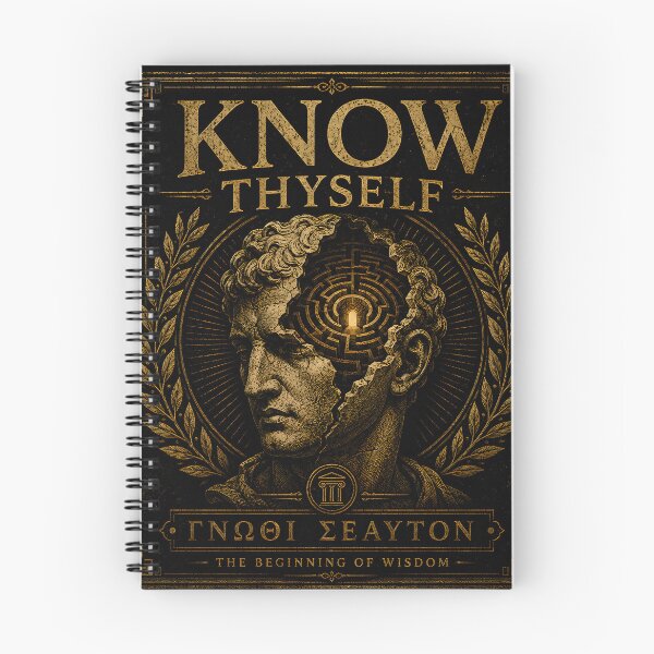 Item preview, Know Thyself | Ancient Greek Philosophy | Self-Mastery Vintage Engraving designed and sold by INNER FORGE.