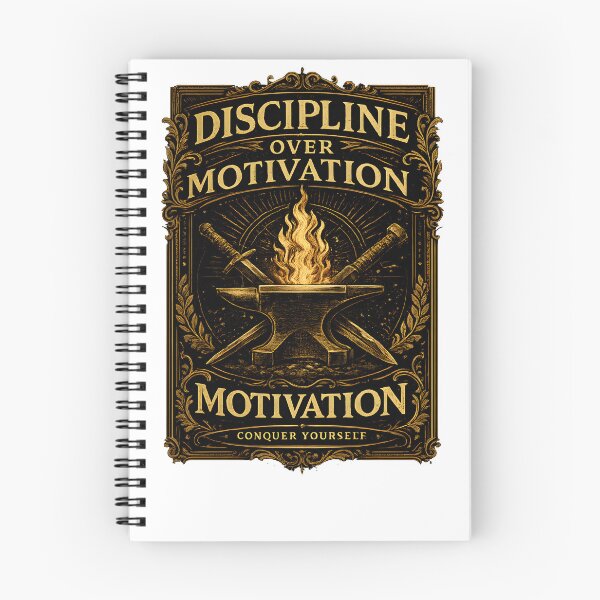 Item preview, Discipline Over Motivation | Self-Mastery Vintage Forge Design designed and sold by INNER FORGE.