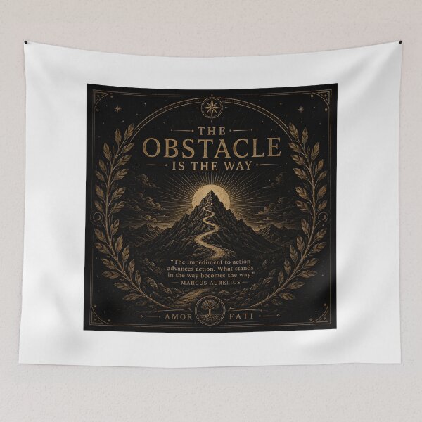 Item preview, The Obstacle Is the Way | Stoic Philosophy | Marcus Aurelius Vintage Engraving designed and sold by INNER FORGE.