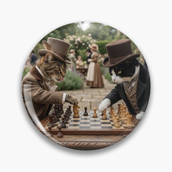Item preview, Two Cats Playing Chess designed and sold by natureofnurture.