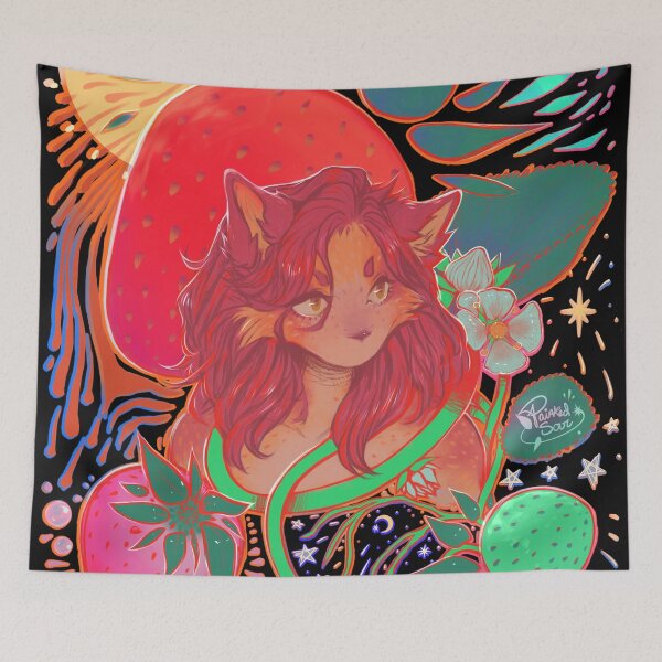 Item preview, Trippy Strawberry Fox Furry designed and sold by PaintedSour.