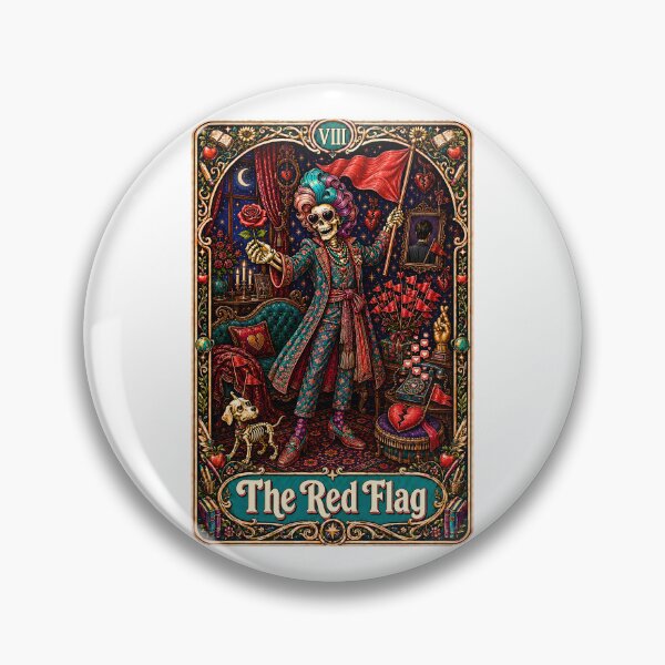 Item preview, Funny Tarot Skeleton - The Red Flag designed and sold by Travelslightly.