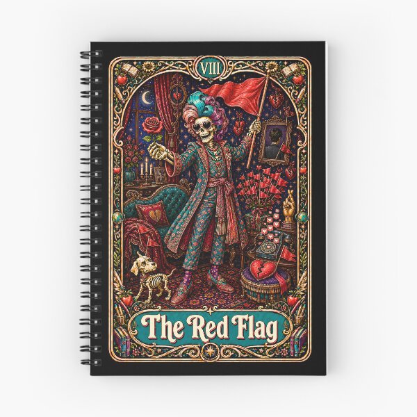 Item preview, Funny Tarot Skeleton - The Red Flag designed and sold by Travelslightly.