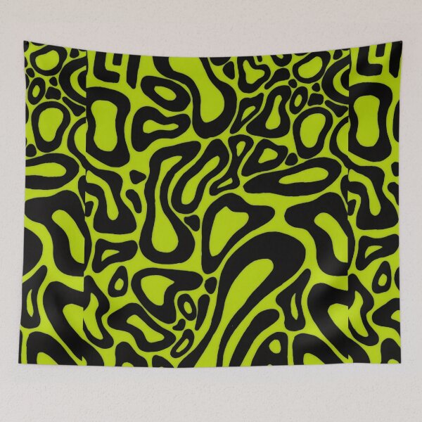 Item preview, Neon Lime & Black Lava Swirls - Retro Y2K Aesthetic Art designed and sold by Billy Morfo™.