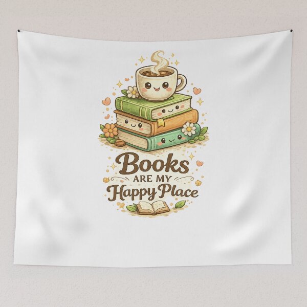Item preview, Books Are My Happy Place | Cute Book Lover Reading T-Shirt designed and sold by ✨ Daily Vibe Studio ✨.