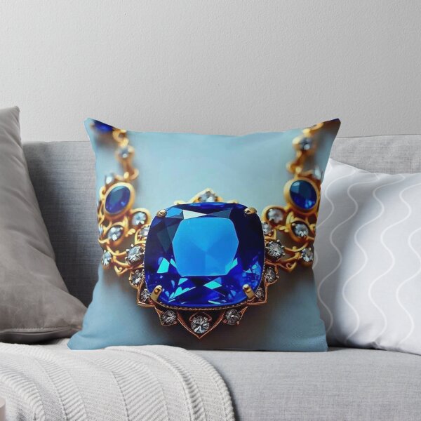 Item preview, Luxury Blue Sapphire Statement Pendant Necklace Design designed and sold by MFMart.