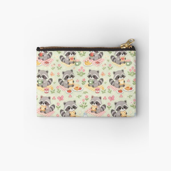 Item preview, Raccoon Spring Garden Breakfast Kawaii Pattern designed and sold by Soft Berry Studio.