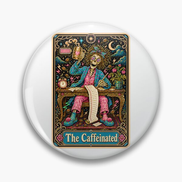 Item preview, Funny Tarot Skeleton - The Caffeinated designed and sold by Travelslightly.