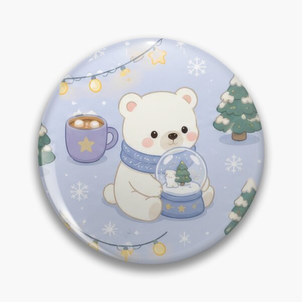 Item preview, Polar Bear Cozy Snow Globe Kawaii Pattern designed and sold by Soft Berry Studio.