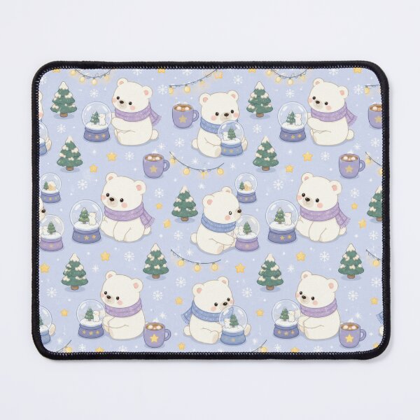 Item preview, Polar Bear Cozy Snow Globe Kawaii Pattern designed and sold by Soft Berry Studio.
