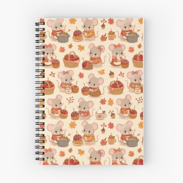 Item preview, Mouse Autumn Caramel Apple Kawaii Pattern designed and sold by Soft Berry Studio.