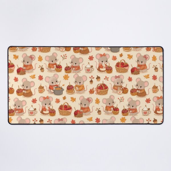 Item preview, Mouse Autumn Caramel Apple Kawaii Pattern designed and sold by Soft Berry Studio.