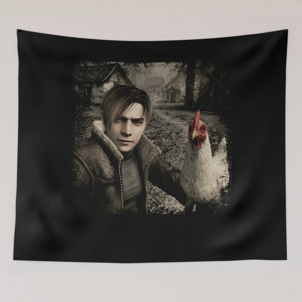 Item preview, Resident Evil 4 Leon & Chicken Shirt, Leon S. Kennedy Vintage Graphic Tee, Survival Horror Gaming Gift, Retro Capcom Gamer Design designed and sold by Catspeachy.