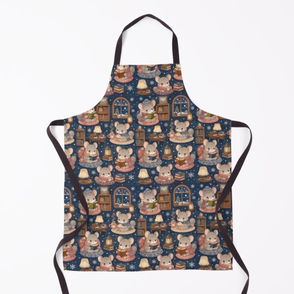 Item preview, Chinchilla Cozy Winter Library Kawaii Pattern designed and sold by Soft Berry Studio.