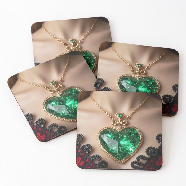 Item preview, Vintage Emerald Heart Necklace Design designed and sold by MFMart.