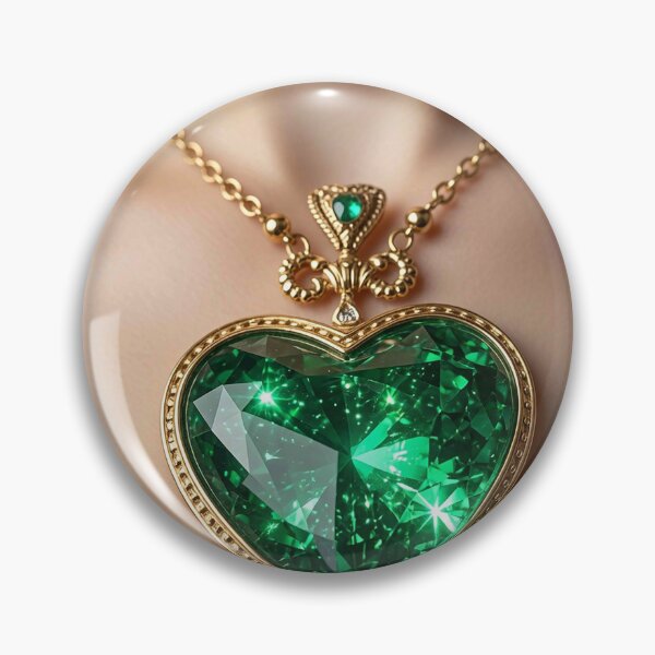 Item preview, Vintage Emerald Heart Necklace Design designed and sold by MFMart.