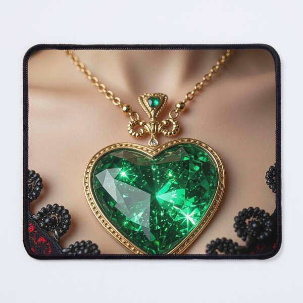 Item preview, Vintage Emerald Heart Necklace Design designed and sold by MFMart.