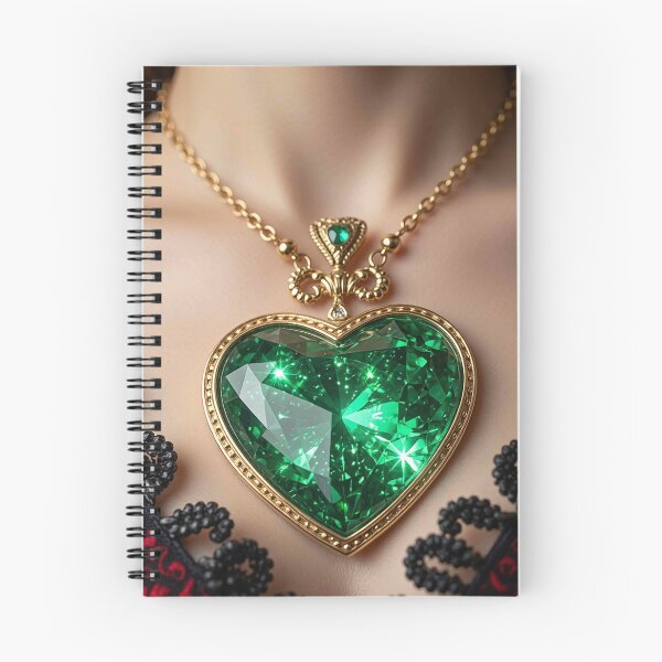 Item preview, Vintage Emerald Heart Necklace Design designed and sold by MFMart.