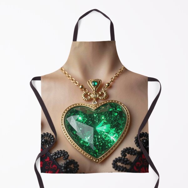 Item preview, Vintage Emerald Heart Necklace Design designed and sold by MFMart.