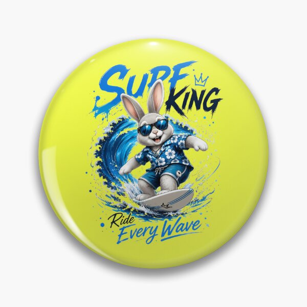 Item preview, Surf King Rabbit – Ride Every Wave Surfing Design designed and sold by anemiche.