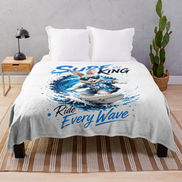 Item preview, Surf King Rabbit – Ride Every Wave Surfing Design designed and sold by anemiche.