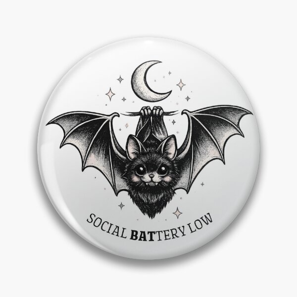 Item preview, Social Battery Low Cute Bat Funny Introvert designed and sold by NESTORY-Studio.