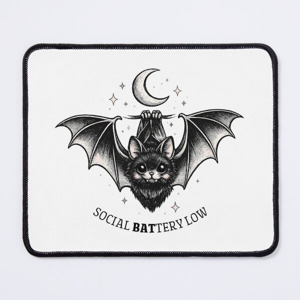 Item preview, Social Battery Low Cute Bat Funny Introvert designed and sold by NESTORY-Studio.